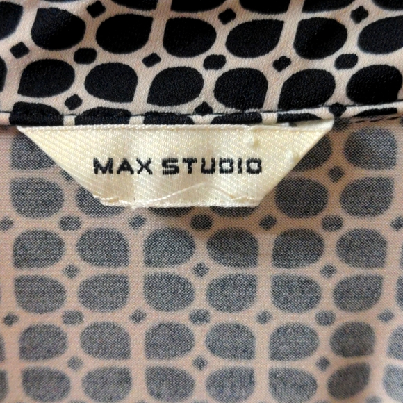 Max Studio Semi-Formal Women's Dress Small Black & White Pattern 3/4 Sleeves - Picture 3 of 6